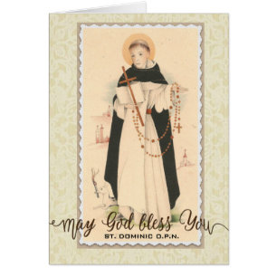 St. Dominic with the Rosary Script Overlay