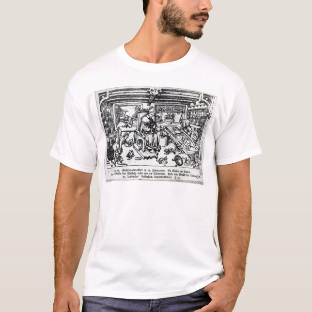 St. Eligius  as a goldsmith in his workshop T-Shirt (Front)