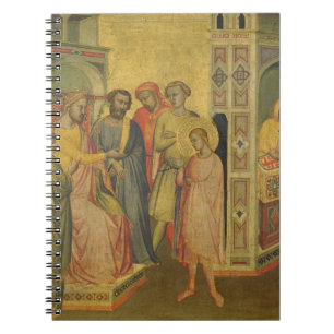 St. Eligius before King Clothar, c.1365 (oil on pa Spiral Notebook