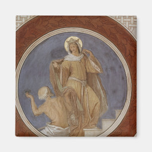 St. Elisabeth giving her Coat to a Beggar Magnet