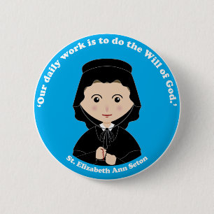 St. Elizabeth Ann Seton 6 Cm Round Badge