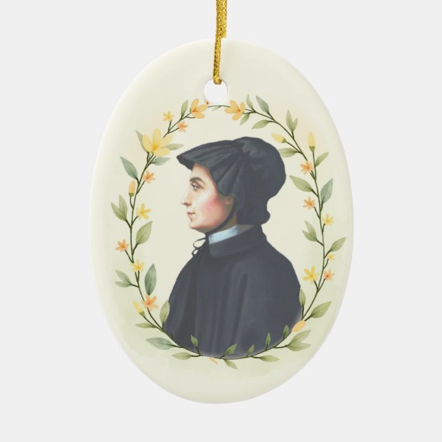 St Elizabeth Ann Seton God's Peace and Blessings Ceramic Tree Decoration (Front)
