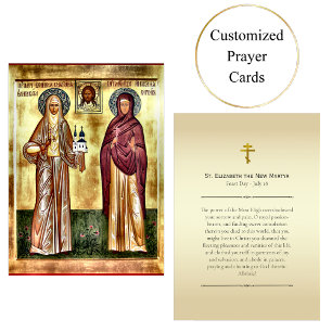 St. Elizabeth the New Martyr Orthodox Prayer Card 