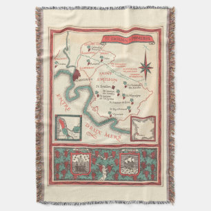 St. Emilion Bordeaux Wine Throw Blanket