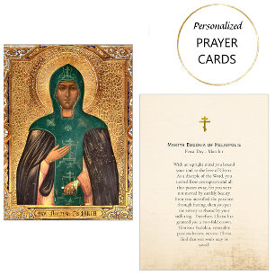 St. Eudokia Orthodox Christian Prayer Card        