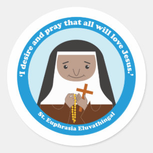 St. Euphrasia Eluvathingal Classic Round Sticker