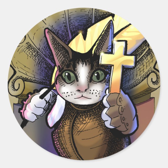 St. Expeditus, patron saint of speedy resolutions. Classic Round Sticker (Front)