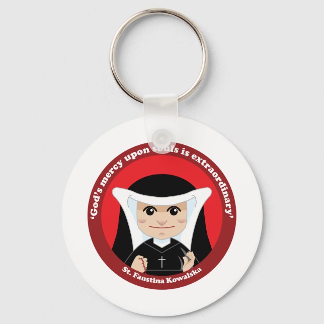 St. Faustina Kowalska Key Ring (Front)