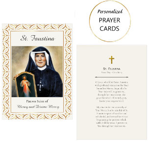 St. Faustina Roman Catholic Prayer Card