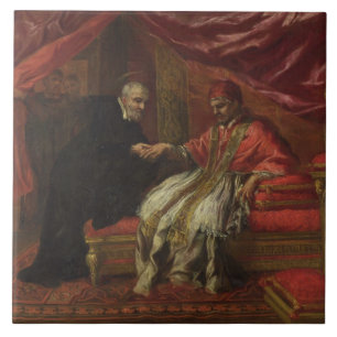St. Filippo Neri Curing Pope Clemente VIII Tile