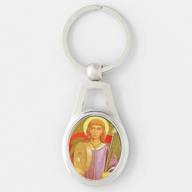 St. Florian of Lorch (PM 03) Oval Metal Key Ring (Front)