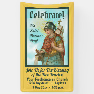 St. Florian with Bucket (Clear Skies; M 019) Banner