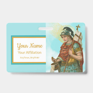 St. Florian with Bucket (Clear Skies; M 019) ID Badge