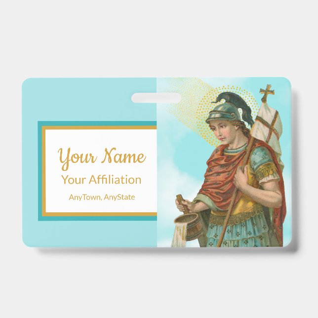 St. Florian with Bucket (Clear Skies; M 019) ID Badge (Front)