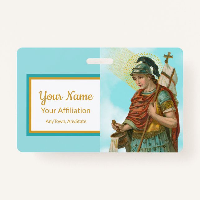 St. Florian with Bucket (Clear Skies; M 019) ID Badge (Front)