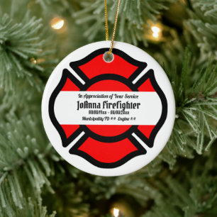 St. Florian's Cross (Style 2) Circular Ceramic Tree Decoration