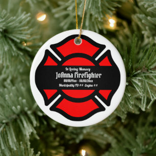 St. Florian's Cross (Style 3) Circular Ceramic Tree Decoration