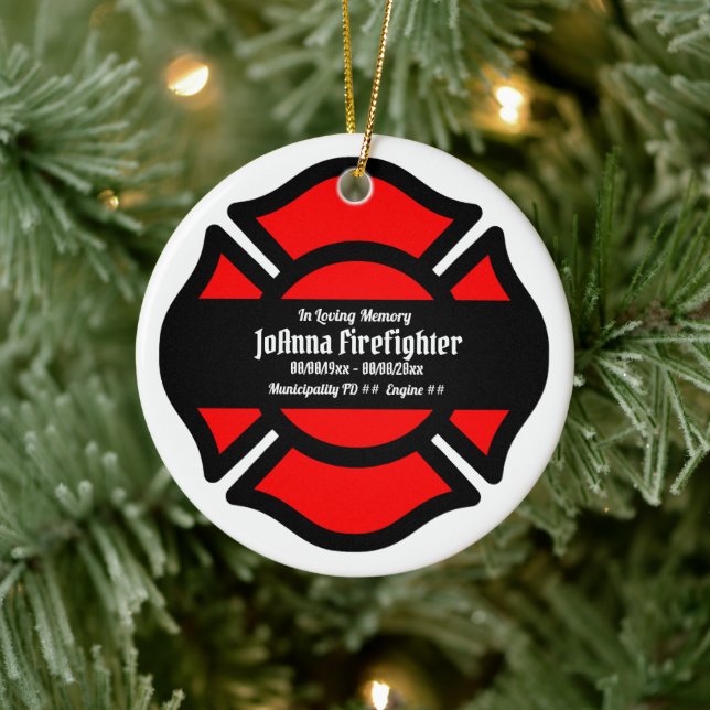 St. Florian's Cross (Style 3) Circular Ceramic Tree Decoration (Tree)