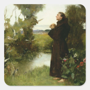 St. Francis, 1898 (oil on canvas) Square Sticker