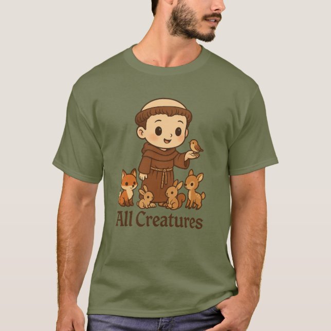 St Francis All Creatures T-Shirt (Front)