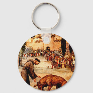 St Francis and the Wolf Key Ring