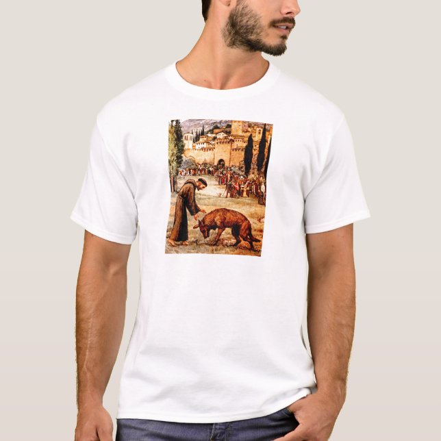 St Francis and the Wolf T-Shirt (Front)