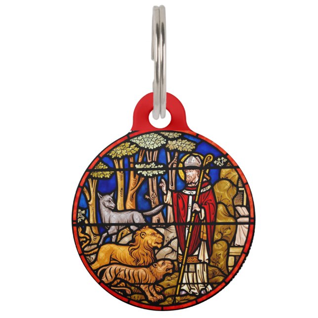 St. Francis Animal Protector Red Pet Tag (Front)