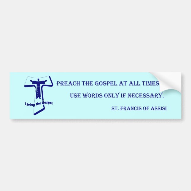 St Francis Bumper Sticker (Front)