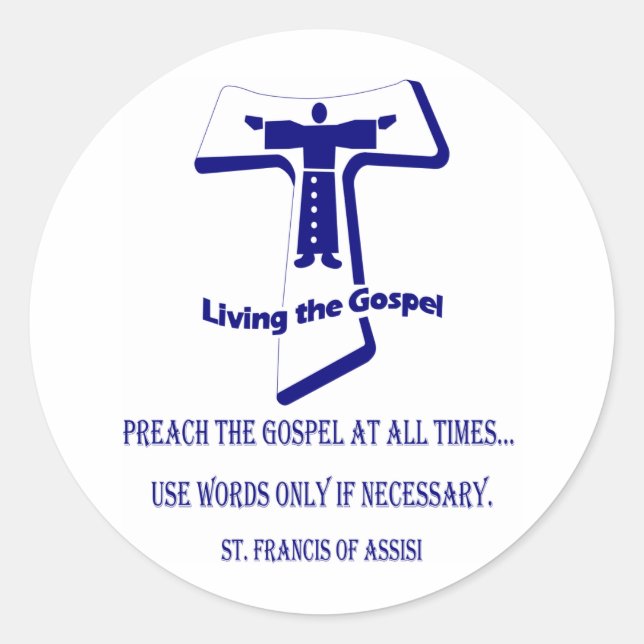 St Francis Classic Round Sticker (Front)