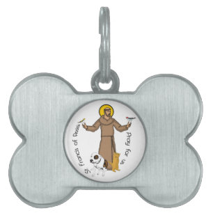 St. Francis Dog Bone Shaped Pet Protection Tag