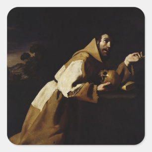 St. Francis in Meditation, 1639 Square Sticker