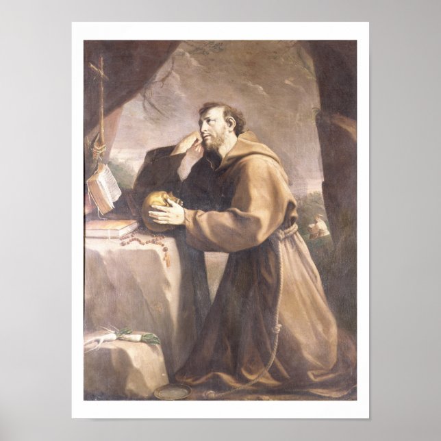 St. Francis of Assisi at Prayer Poster (Front)