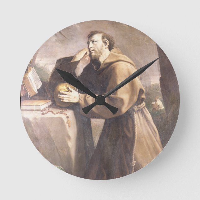 St. Francis of Assisi at Prayer Round Clock (Front)