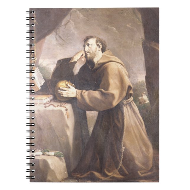 St. Francis of Assisi at Prayer Spiral Notebook (Front)