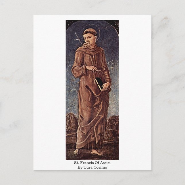 St. Francis Of Assisi By Tura Cosimo Postcard (Front)