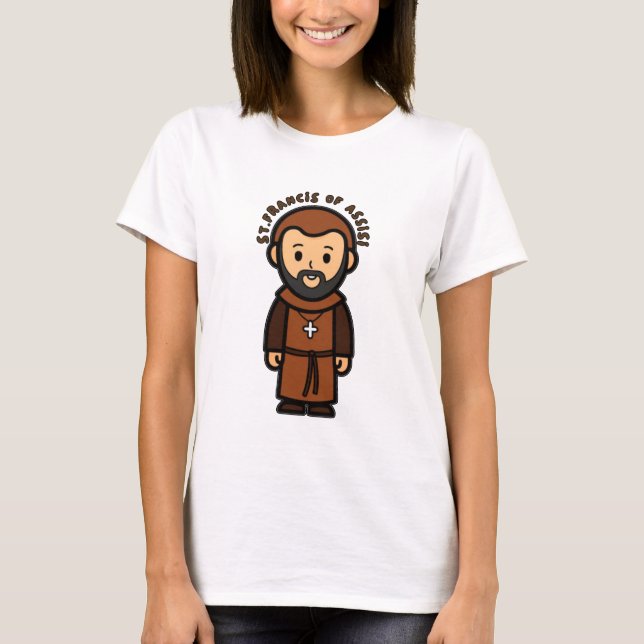 St. Francis of Assisi Catholic T-Shirt for Women (Front)