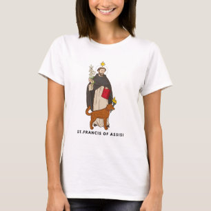 St. Francis of Assisi Catholic T-Shirt for Women