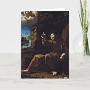 St. Francis of Assisi Consoled by an Angel Card
