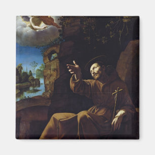 St. Francis of Assisi Consoled by an Angel Magnet