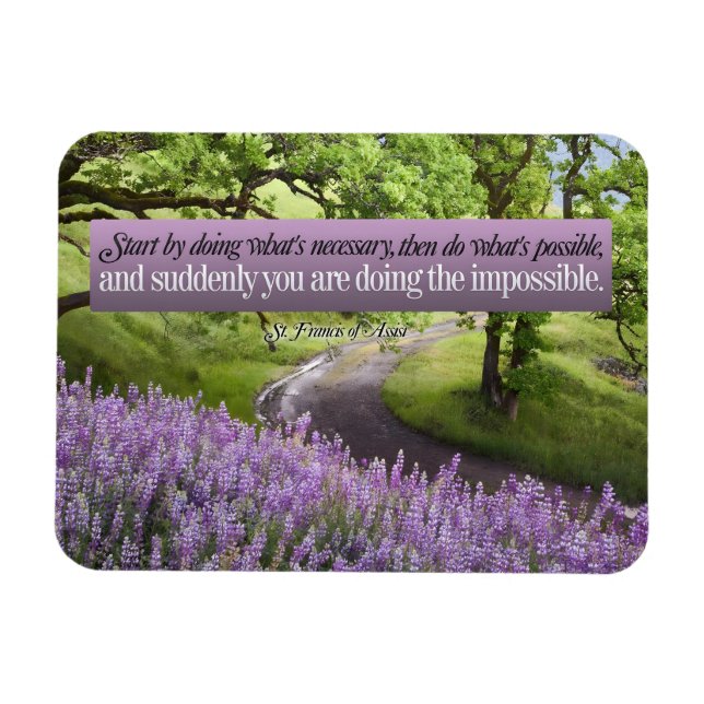 St Francis of Assisi Inspirational Quote Possible Magnet (Horizontal)