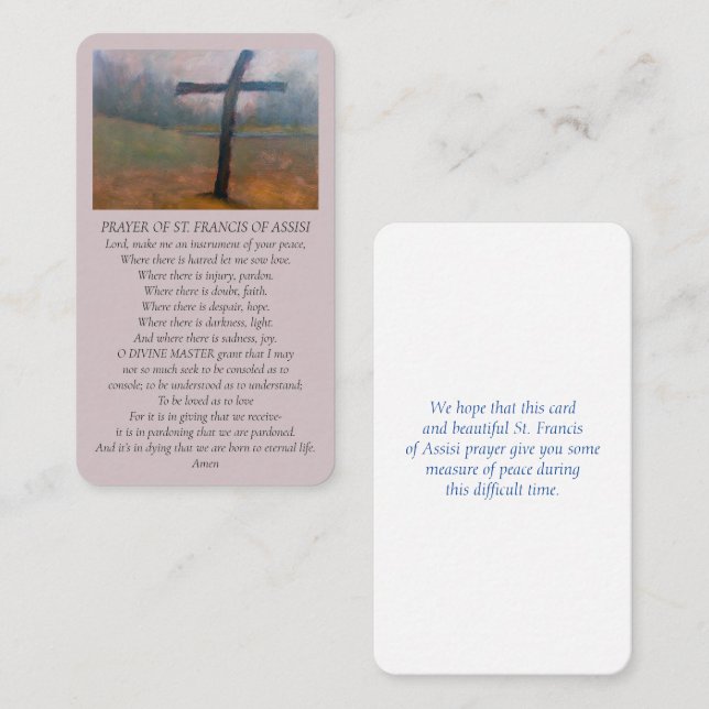 St. Francis of Assisi Oil Painting Memorial Card (Front/Back)