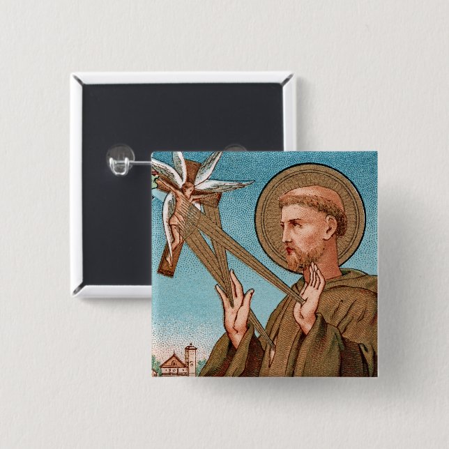 St. Francis of Assisi, Pater Seraphicus (SAU 040) 15 Cm Square Badge (Front & Back)