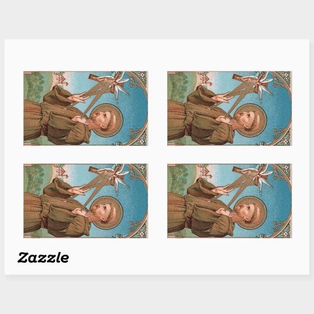St. Francis of Assisi, Pater Seraphicus (SAU 040) Rectangular Sticker (Sheet)