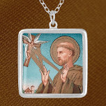 St. Francis of Assisi, Pater Seraphicus (SAU 040) Silver Plated Necklace<br><div class="desc">One of the epithets of St. Francis of Assisi (1181-1226) is Pater Seraphicus. In 1224, while meditating on Mt. Alvernia in the Apennines on Christ’s Passion, St. Francis had a vision. He beheld a seraph, a six-winged angel of the highest order, on a cross. In response to his prayer to...</div>