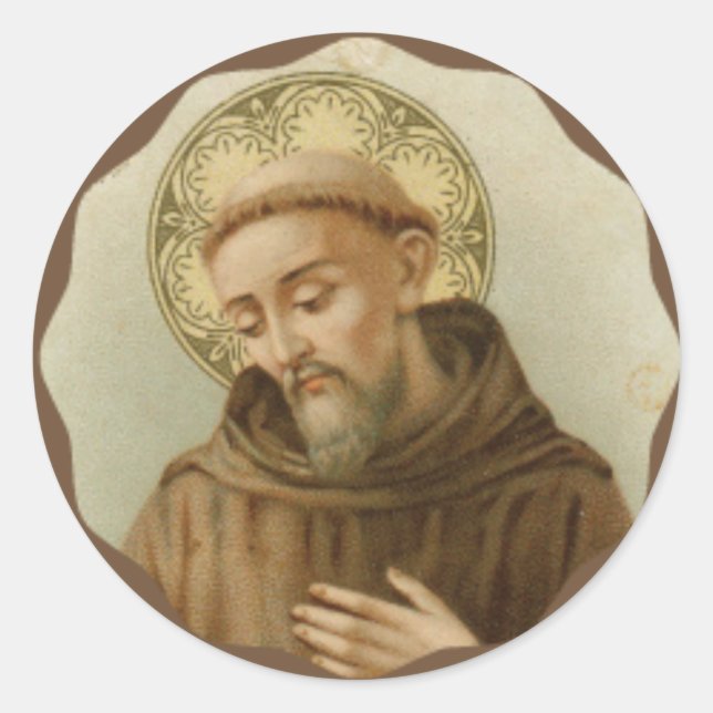 St. Francis of Assisi Patron Saint of Animals Classic Round Sticker (Front)