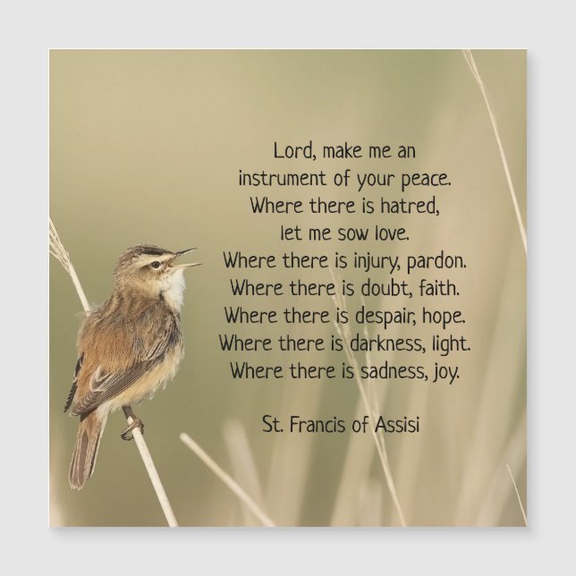 St. Francis of Assisi Prayer Bird Inspirational (Front)