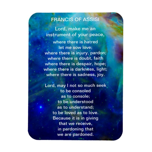 St Francis of Assisi Prayer Magnet (Vertical)