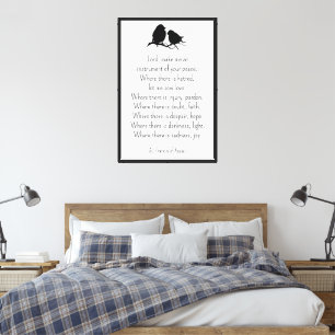 St. Francis of Assisi Prayer with Little Birds Canvas Print