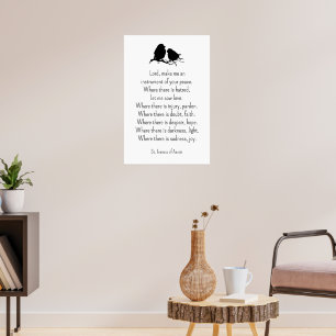 St. Francis of Assisi Prayer with Little Birds Poster