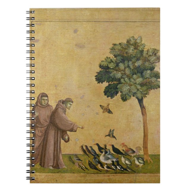 St. Francis of Assisi preaching to the birds Spiral Notebook (Front)